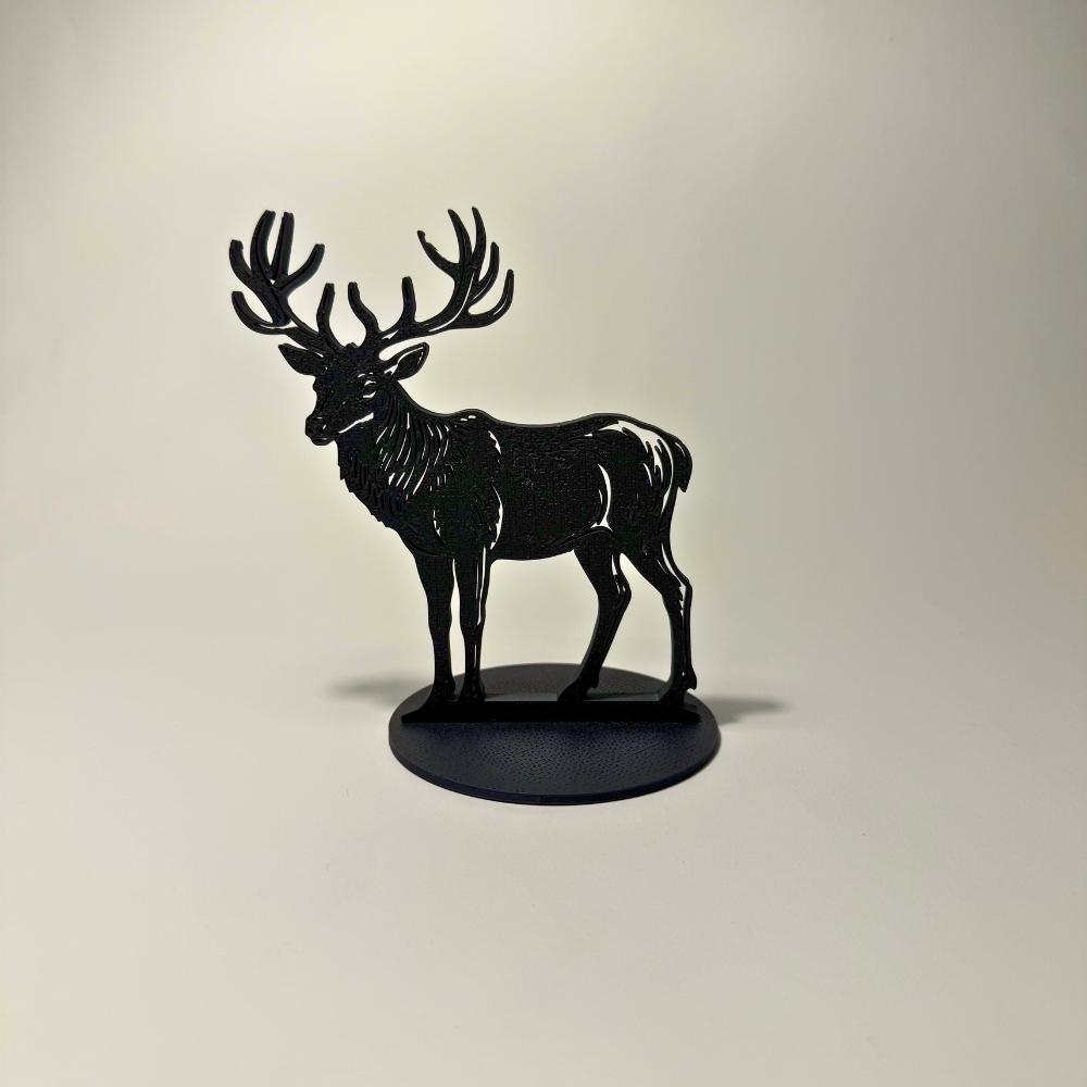 Lumwood Hirsch | LED Lampe aus Holz mit Schatteneffekt | Handgemacht | Deko mit Licht | Nachtlicht | Wechselbare Figur Bild 9