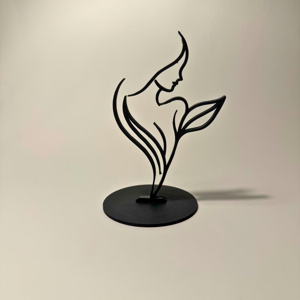 Lumwood – LED Lampe mit Frauen Silhouette | Handgemacht | Deko mit Licht | Nachtlicht | Wechselbare Figur Bild 6