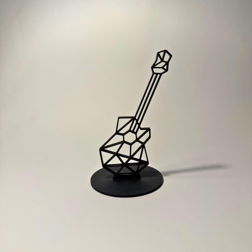 Lumwood Gitarre | LED Lampe aus Holz mit Schatteneffekt | Handgemacht | Deko mit Licht | Nachtlicht | Wechselbare Figur Bild 7