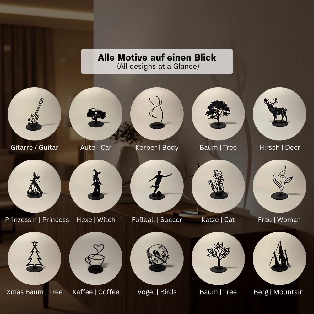 Lumwood – LED Lampe mit Frauen Silhouette | Handgemacht | Deko mit Licht | Nachtlicht | Wechselbare Figur Bild 4